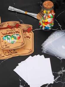 一套梅森罐派对礼品套装 - DIY 节日礼物、课堂交换礼物、毕业典礼和生日派对礼物，趣味 DIY 手工套装，心形主题卡片，情人节卡片套装 - 彩色 - 查看 9