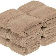 Superior, 900 Gram, Long-Staple Combed Cotton 6-Piece Face Towel Set, Latte - toalla facial + café con leche - Ver 2