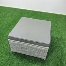 Fimous Outdoor Rattan Garden Furniture Set 9 Seater Patio Lounge Sofa Set With 2 Armchairs Side Table Square Coffee Table Big Footstool Light Grey - Light Grey - View 3