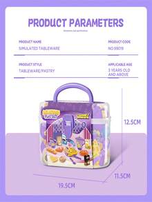 25 piezas Juego de postre de té de la tarde, vajilla de postre realista, juego de cocina de juego de roles, juego de té, caja de almacenamiento de juguetes, juguete interactivo para niños y niñas, regalo creativo para cumpleaños, color y estilo aleatorios - Multicolor - Ver 8