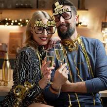 Regalos para Fiestas de Nochevieja 2026 Diadema y Gafas de Feliz Año Nuevo Suministros para Fiestas de Fin de Año 2026 Atrezzo para Fotos de Año Nuevo - ANTEOJOS - Ver 4