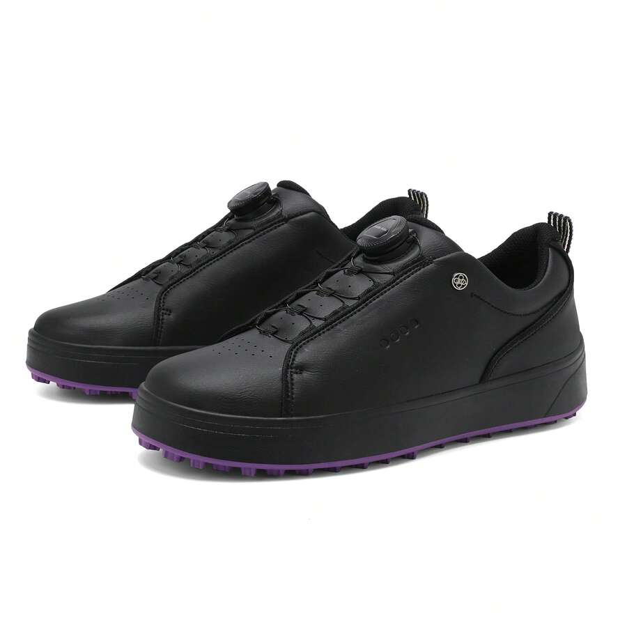 Zapatos de golf para mujeres 2026, zapatos deportivos y casuales para golf blancos y rosas, ligeros y transpirables, tallas grandes, cómodos y duraderos - Negro - Ver 1