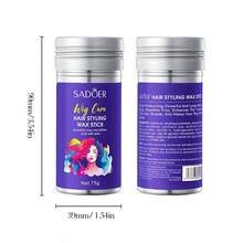 SADOER 75g Hair Styling Wax Stick, Controls Frizz And Flyaways Of Natural Hair Or Wigs, Non-Greasy, Also Suitable For Controlling Frizz And Styling Curly Hair Edges, Styling Stick, Edge Control Stick, Unisex Suitable For All Hair Types - Multicolor - View 9