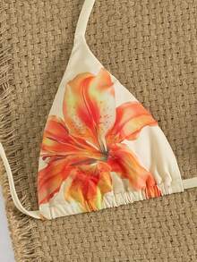 New Sexy Fashion Printed Halter Top And Briefs Set, 4-Piece Summer Outfit - Yellow - View 6