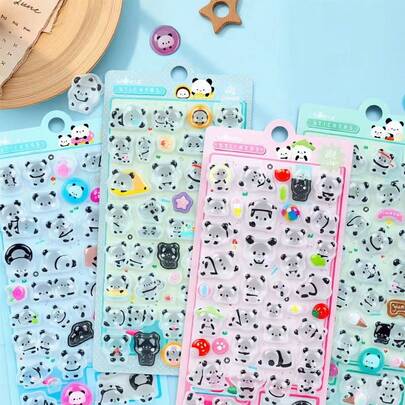 3D立体贴纸，趣味装饰贴纸，DIY粘贴材料，适合冬季和新年，3D树脂贴纸 - 混合颜色，自粘DIY手工装饰贴纸，适合艺术和手工制作，动物3D贴纸