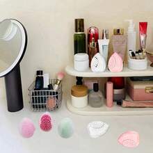 1/2 st sminksvampmixer, hållare för sminksvampar, torklåda för sminksvampar med genomskinlig ram, lämplig för semester, strand, badrum, sovrum, stor kapacitet - Multifärgad - Visa 7