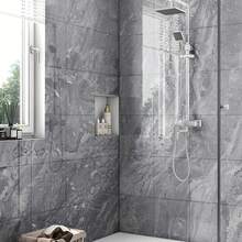 11/22/30片装豪华大理石纹壁纸，房间装饰墙贴，自粘防水墙砖，防水防油PVC可剥离，铝箔背衬，适用于墙面装饰和隔热，浴室和厨房墙面装饰，易于安装和移除，纹理匹配的墙面装饰 - 深灰色 - 查看 14