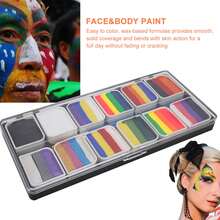 Kit de pintura corporal profesional, pintura corporal realizada por pintores corporales, pintura facial y kit de rayas de arcoíris de 12 colores. - Negro - Ver 7