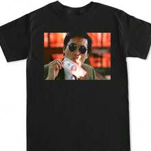 CHOW YUN FAT ASIAN MOVIE FILM LEGEND CLASSIC RETRO FUNNY HUMOR ASIA MENS T SHIRT - 黑色 - 查看 1