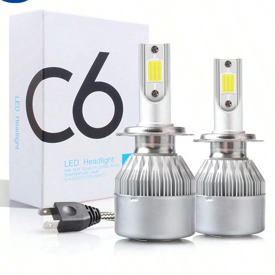 LED Bulb Kit C6 H7 3800 Lm 36 W 6000 K Cold White For Car Motorcycle - 彩色 - 查看 1