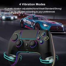 Wireless Controller With 7 Colors RGB Light For P-S5 Pro/Slim,Steam,IOS,PC Windows/Android 10 And Above,Support Microphone/Dual Vibration/Turbo/Programmable, With 3.5mm Audio Jack - màu đen - Xem 4
