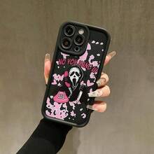 Cartoon Ghost Face Pattern Phone Case, Cute Protective Cover, Phone Accessory Compatible With IPhone 6 7 8 X 11 12 13 14 15 16 Pro Max, Shell - Black - View 8