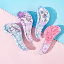 1pc Transparent Detangling Comb With Massage Function, Long Handle Pet Brush, Pet Grooming Brush, Suitable For Spring, Summer, Autumn, Winter - Multicolor - View 13