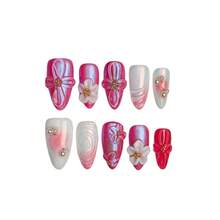 2026 Gothic Charm Nail Set – Valentine's Day Short Almond-Shaped Fake Nails. Handmade Fake Nails Suitable For Various Occasions, Such As Birthday Celebrations, Weddings, Or Just Casual Everyday Wear – 23*8*4 Cm. - Follow Your Heart - 查看 1
