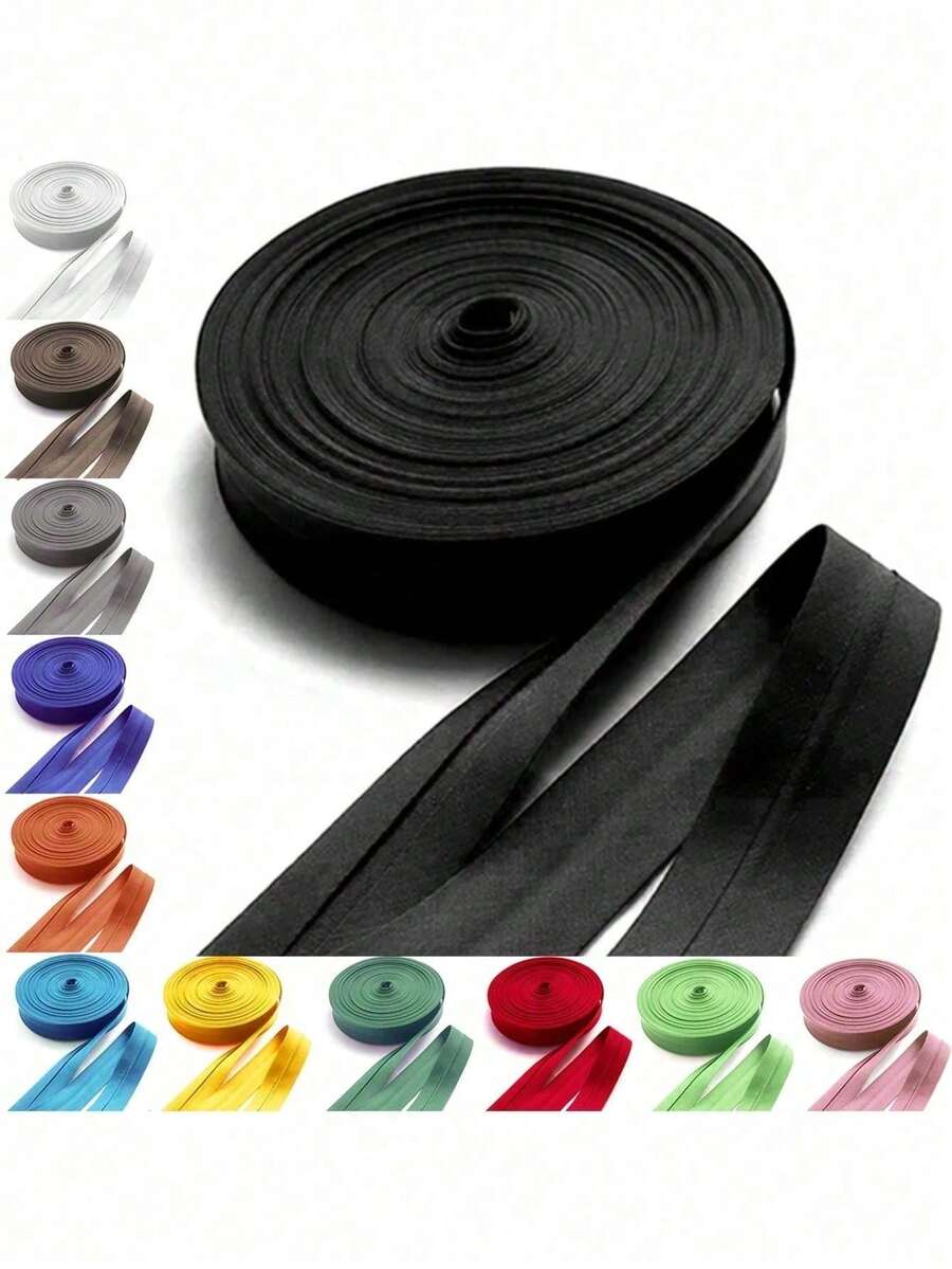 Băng viền gấp đơn 5.5cm, viền gấp sẵn, thích hợp cho may vá, làm đồ thủ công bằng thun và trang trí nhà cửa, viền vải đa chức năng và trang trí quần áo, băng trang trí may mặc, bề mặt mịn, phẳng, hoàn thiện gọn gàng, băng trang trí bền, các dự án DIY. - Nhiều màu - Xem 1