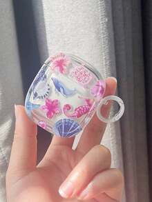 适用于 2/1/3、 4、 Pro 3 和 Pro 2 的无线蓝牙耳机保护套，TPU 材质，海洋动物造型，带钥匙扣 - 彩色 - 查看 11