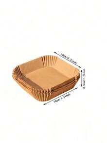 Square Disposable Air Fryer Paper, Oven Baking Paper, Air Fryer Pad, Baking Paper Bowls And Trays, Non-Stick Oil-Proof Paper, Kitchen Accessories, Suitable For Baking Cakes And Pizzas, Cooking Food, Steaming Bread, Grilling And Other Outdoor Activities - Square [oil-proof] Frying Pan Paper - View 7