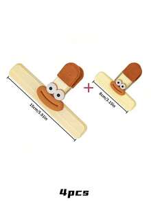 1/2pcs Cute Cartoon Snack Clip, Multifunctional Food Sealer, Moisture-Proof Storage Clip, Suitable For Kitchen, Office, School - Plastic Food Bag Sealer Clip, Household Kitchen Storage Accessories - Multicolor - View 12