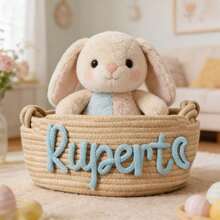 1个个性化字母手工编织篮，星星、太阳、月亮图案，复活节日期，家居收纳篮，派对礼品篮，装饰礼品，复活节礼物，梳妆台美学 - 彩色 - 查看 12