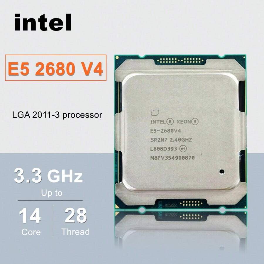Intel Xeon E5 2680 V4 2680V4 CPU 2.4GHz 14 Cores 120W LGA 2011-3 Processor - 米色 - 查看 1