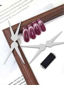 3pcs Cat Eye Nail Magnets, Stainless Steel French Cat Eye Nail Magnet Set, Suitable For DIY Or Nail Salons - Multicolor - View 2