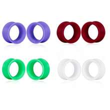 12pcs/8pcs Thin Punk Style 8-19mm PLA Ear Gauges, Simple & Fashionable Personalized Ear Plugs Piercing Jewelry Women New Arrival Valentine Gift - Round - View 27