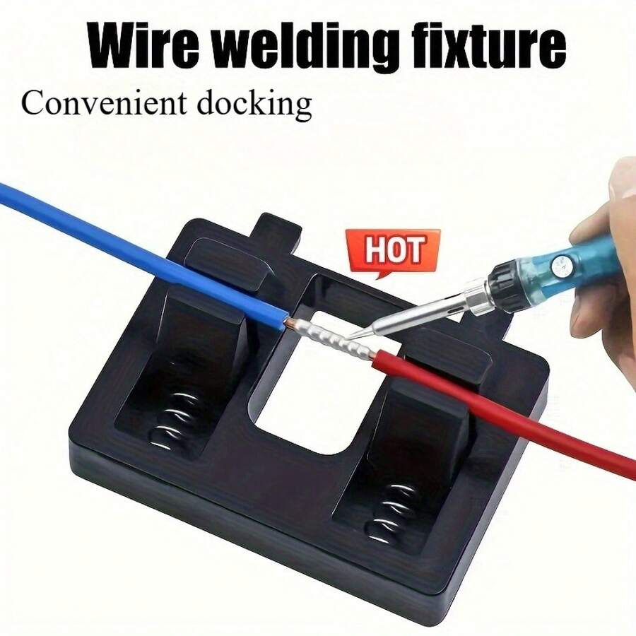 1pc Wire Welding Professional Fixture, Spring Clamping Design, Portable And Easy To Adjust, Wire Soldering Iron Welding Fixture, Welding Tool Accessories - 黑色 - 查看 1