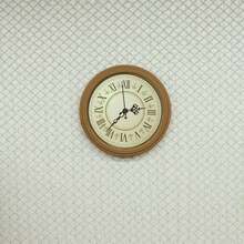 1:12比例3件套迷你挂钟，迷你复古/现代/雕花复古挂钟模型，迷你客厅复古钟，娃娃屋装饰，逼真简约圆形钟 - 彩色 - 查看 4