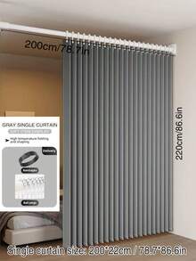 1pc Foldable Curtain Divider Without Rod, Versatile Hanging Cloth Partition Screen, Suitable For Rental Home Bed, Living Room, Bedroom Windows And Other Scenarios, Elegant Design - Multicolor - View 8