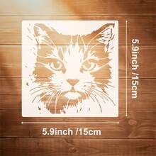 可爱猫脸彩绘模板，可水洗重复使用，生动的猫咪造型，适用于DIY手工、派对、艺术设计、家居、服装、木材、墙壁、玻璃等多种用途。 - 彩色 - 查看 2