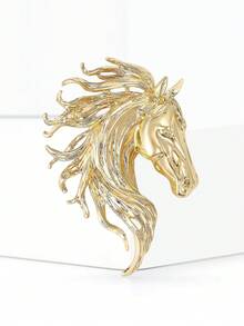 珐琅马头胸针 - 经典动物胸针，男女皆宜，休闲派对配饰/朋友礼物/徽章装饰 - 馬頭 - 查看 2