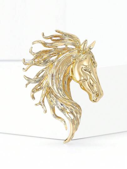 Enamel Horse Head Brooch - Classic Animal Brooch, Suitable For Men And Women, Casual Party Accessory/Friend Gift/Badge Decoration