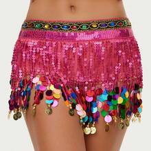 肚皮舞亮片流苏裙，时尚肚皮舞腰裙 - 彩色 - 查看 18