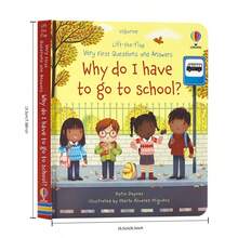Toddler English Early Education Board Book - Usborne Lift The Flap: Why Do I Have To Go To School ? Kids Science Cognitive Q&A Popular Science Book - Multicolor - View 3