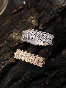 1pc Fashionable Minimalist Bohemian Style Cubic Zirconia Women's Ring Gift Box Set, Silver-Plated Adjustable Ring, Wedding/Engagement Ring, Valentine's Day, Birthday, Holiday Gift - Horse Eye - View 5