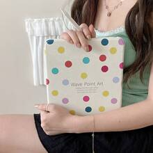 Minimalist Colorful Polka Dot Rotating Flat Protective Case Suitable For IPad 10 Tablet, 2025 New IPad 11 With Pencil Slot 360 Degree Rotation, IPad Air 7/5/6 Acrylic Protective Cover 10.2 9th Gen - White - View 9