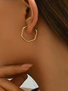 1 Pair Stainless Steel Twisted Hoop Earrings, Distinctive Elegant Design, Versatile For Daily Wear - Twisted Earrings - View 7