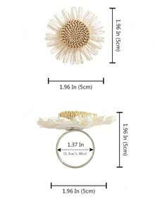 2-12个手工人造雏菊餐巾环，编织餐巾架，适用于餐桌、婚礼、家庭聚会（向日葵） - 彩色 - 查看 7