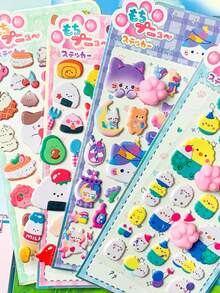 Children's Cute Cartoon Cat Paw Squeeze Stress Relief Sticker, Rabbit, Animal, Panda, Lotus Leaf 3D Sticker Decoration - Gift - Multicolor - View 8