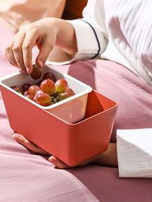 1pc Household Double-Layer Snack Box, Square Watermelon Seed Holder, Fruit Plate, Candy & Dried Fruit Tray - Multicolor - View 8