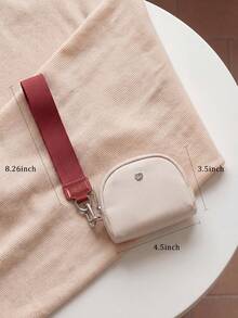 Dual Pouch Wristlet Wallet Fashion Keychain Wristlet Bag Cards For Women Men, Cash & Coins, Detachable Keychain & Card Holder, Stylish & Portable For Everyday & Sports Use Travel Wallet Coin Wallet Christmas Gifts, Holiday Gifts - 酒紅白色 - 查看 4