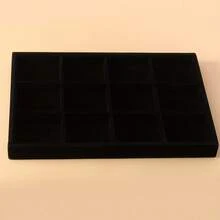 1pc 24/12 Slots Jewelry Organizer Box, Ring Bracelet Necklace Earring Display Tray, Velvet Jewelry Storage Holder - Tray - View 13