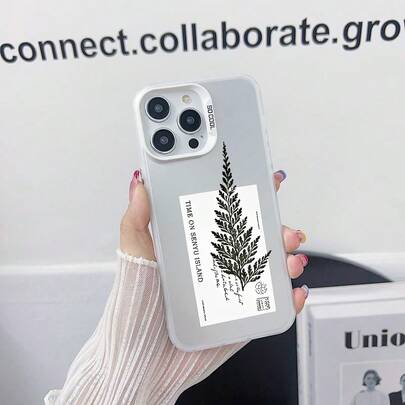 植物图案设计，高档TPU材质，彩色银色，手机保护壳，手感舒适，轻巧便携，保留裸机手感，兼容 17、16、15、14、A05、A14、A34、A55、S20、S23、S25、Redmi 12、13C、Oppo A55、A35、A58、Vivo/Infinix Smart8等机型。