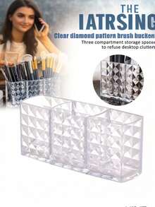 Transparent Acrylic Organizer For Eyebrow Pencils And Brushes - Storage Box With Compartments For Cosmetics. - Multicolor - View 15