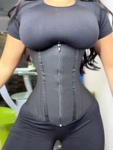 Women's Tummy Control Waist Trainer - Workout Shaping Vest, Corset, Zipper Bodysuit & Slimming Belt - màu đen - Xem 5