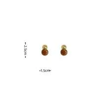 1对扎染渐变圆形耳环，优雅风格，女士奢华耳环 - 棕色 - 查看 5