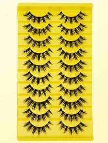 10 Pairs Clear False Eyelashes With D-Curl, Suitable For Daily And Party Makeup, Long-Lasting And Natural Eyelash Extension - Fluffy Lashes - View 5