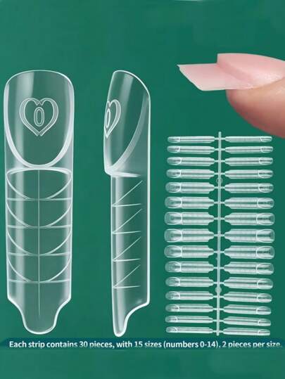 30pcs Reusable French Dual-Mold Nail Enhancement Tool, Suitable For Hard/Builder Gel/Polygel Quick Shaping Mold, Create Personalized Styles, Multi-Functional Nail Art Tool For Home Salon DIY And Nail Art