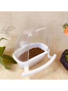 Bird Cage Feeder Parrot Birds Water Hanging Bowl Clear Food Bowl With Stand Parakeet Feeder Box Plastic Container Bird Supplies - one-size - View 3