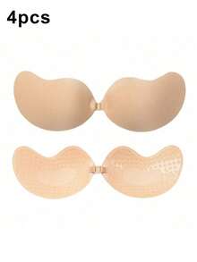 1/2/4 件装可重复使用粘性硅胶前扣文胸，透气亲肤罩杯，适合 A-D 罩杯，搭配深 V 露背连衣裙 - 彩色 - 查看 15